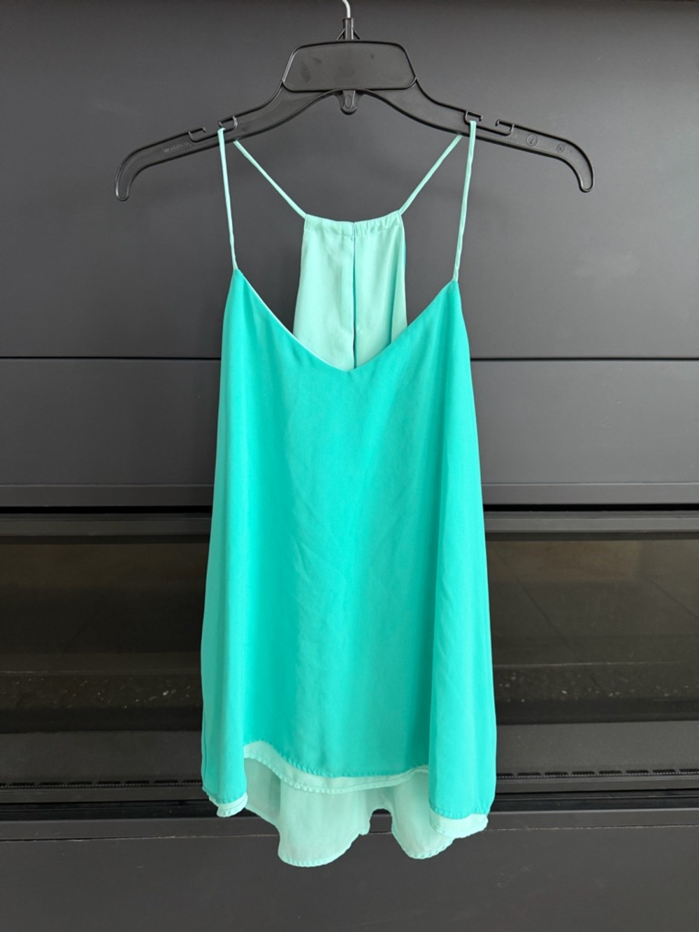 Express turquoise double sided Double-Layer Spaghetti Strap Cami